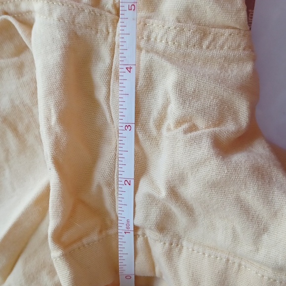 Aldo trevi yellow shorts size 8 zippered pockets cotton cargo style - Picture 10 of 10